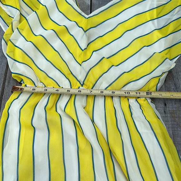 EUC Jealous Tomato Yellow, Cream and Navy Striped Dress - Picture 12 of 16
